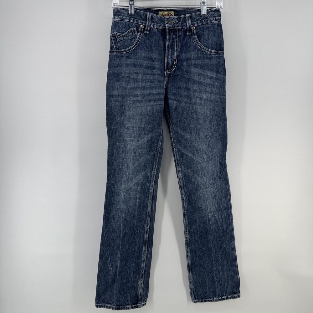 Wrangler 20X Jeans Boys 16 Blue Slim Straight Adjustable Waist Denim 28x30